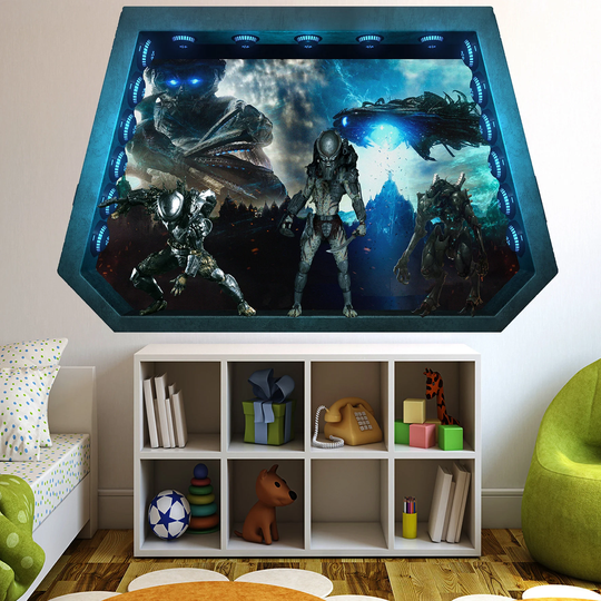 Predators Extraterrestrial Planet Spaceship Wall Sticker Art Poster Mural Transfer Decal Print Room Home Nursery Office Shop Decor Id550