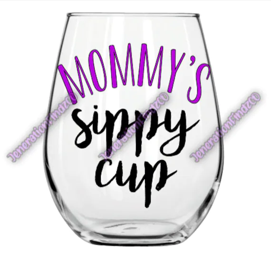 Mommy's Sippy Cup Stemless Wine Glass, Mom Gift For Her, Mother's Day Gift, Mom, Mommy