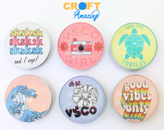 Vsco Girl Magnet Set - 6-Piece Glass Magnets 1