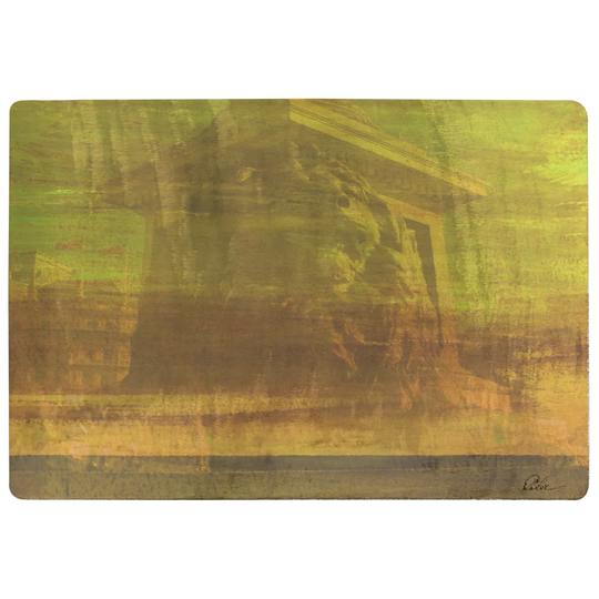Edinburgh Trafalgar Lion Designer Shaggy Gold/Green Rug