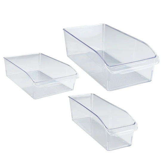 WENKO Fridge Organiser, Set of 3, Storage Boxes For Fridge And Storage Cupboard