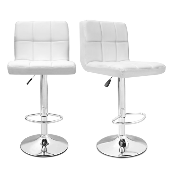 Bar Stools Bar Chairs Breakfast Dining Stools for Kitchen Counter (Set of 2,White)