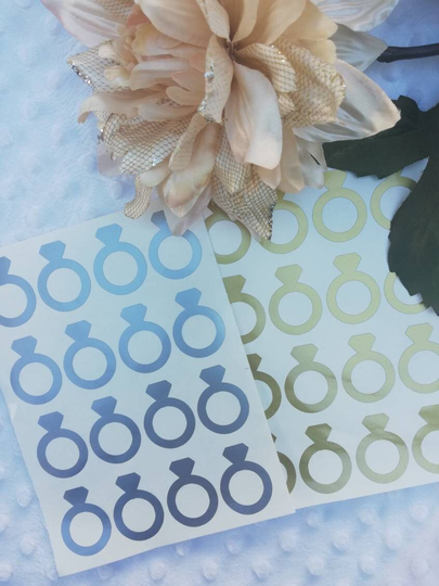 Set Of 16 Ring Self Adhesive Vinyl Sticker Decals. Wedding Invitation Envelope Stickers. Name Places