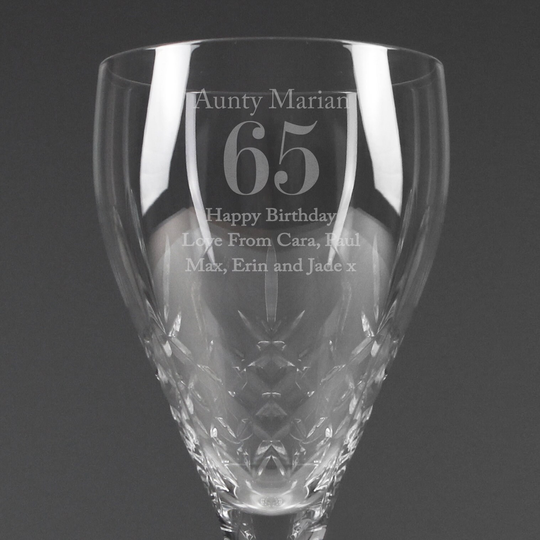 Any Age Personalised Crystal Wine Glass - 18Th 21st 30Th 40Th 50Th 60Th 70Th 80Th Birthday