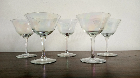 Coupe Glasses, Glassware Set, Champagne Fancy, Iridescent, Cocktail