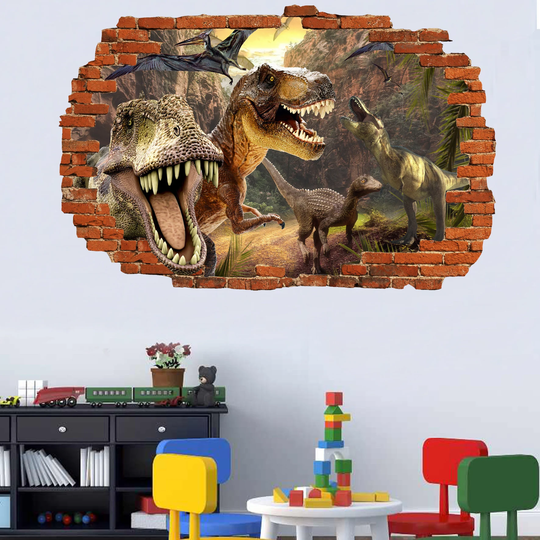 Dinosaurs World Tyrannosaurus Wall Sticker Mural Poster Decal Room Office Nursery Decor Id121