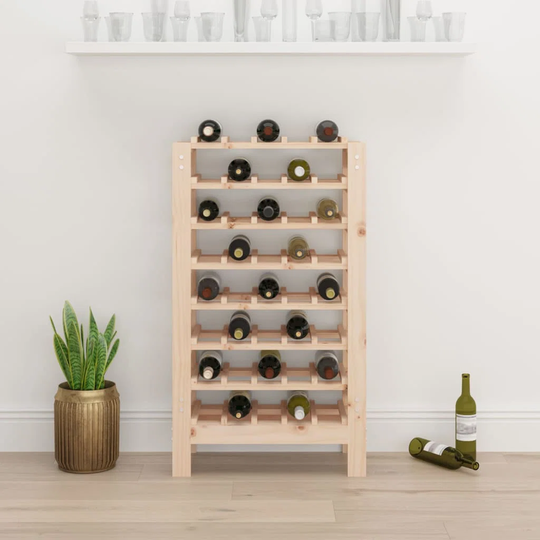 Tharon 40 Bottle Solid Wood Floor Wine Bottle Rack in Brown