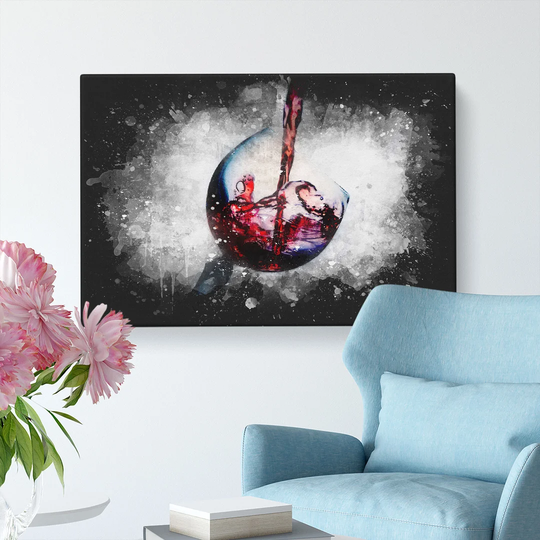 Tilted Wine Glass - Wrapped Canvas Graphic Art Print