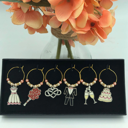 Wine Charm Wedding Theme | Boxed Gift For Lovers, Place Setting, Table Decoration Wc015