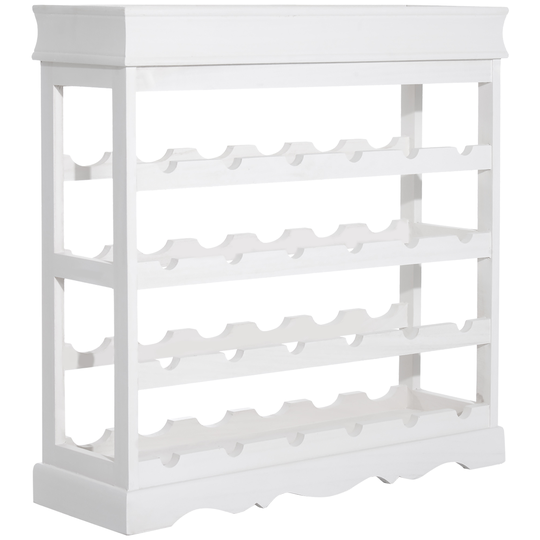 HOMCOM 70Wx22.5Dx70H cm 24 Bottles 4-tier Wine Rack-White NEXT DAY DELIVERY | Aosom Ireland