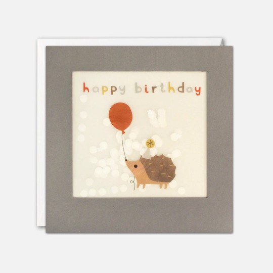 Hedgehog Birthday Card With Paper Confetti - Shakies By James Ellis
