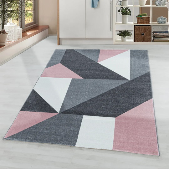 Laymon Flatweave Pink/Grey Rug