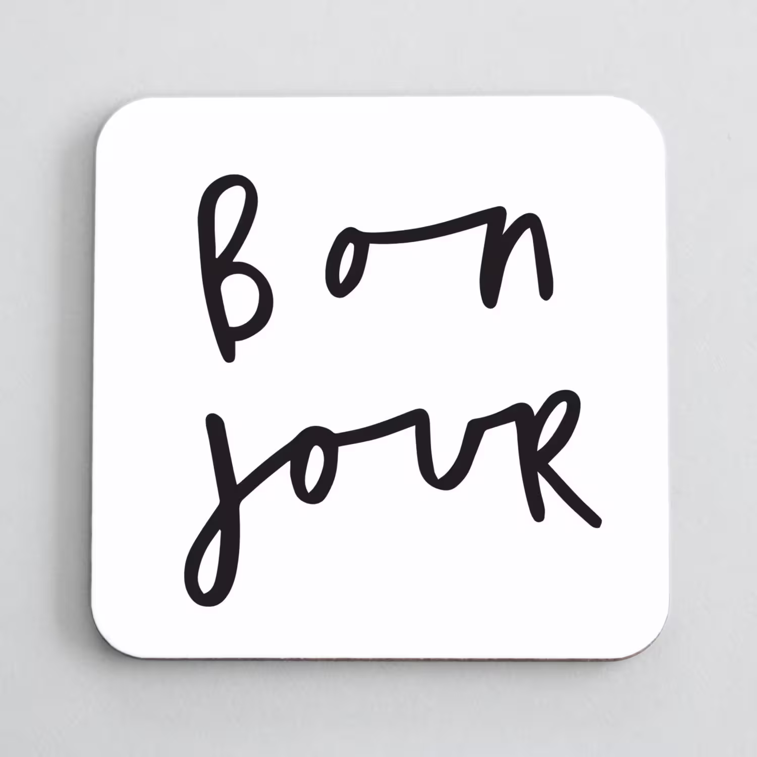 Sale Bonjour Coaster - Hand Lettered Typography Co39