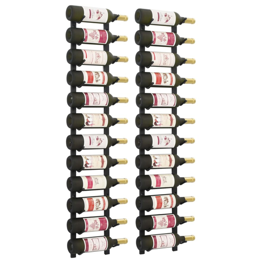vidaXL 2x Wall Wine Racks 12 Bottle Display Drink Holder Storage Cabinet Shelf