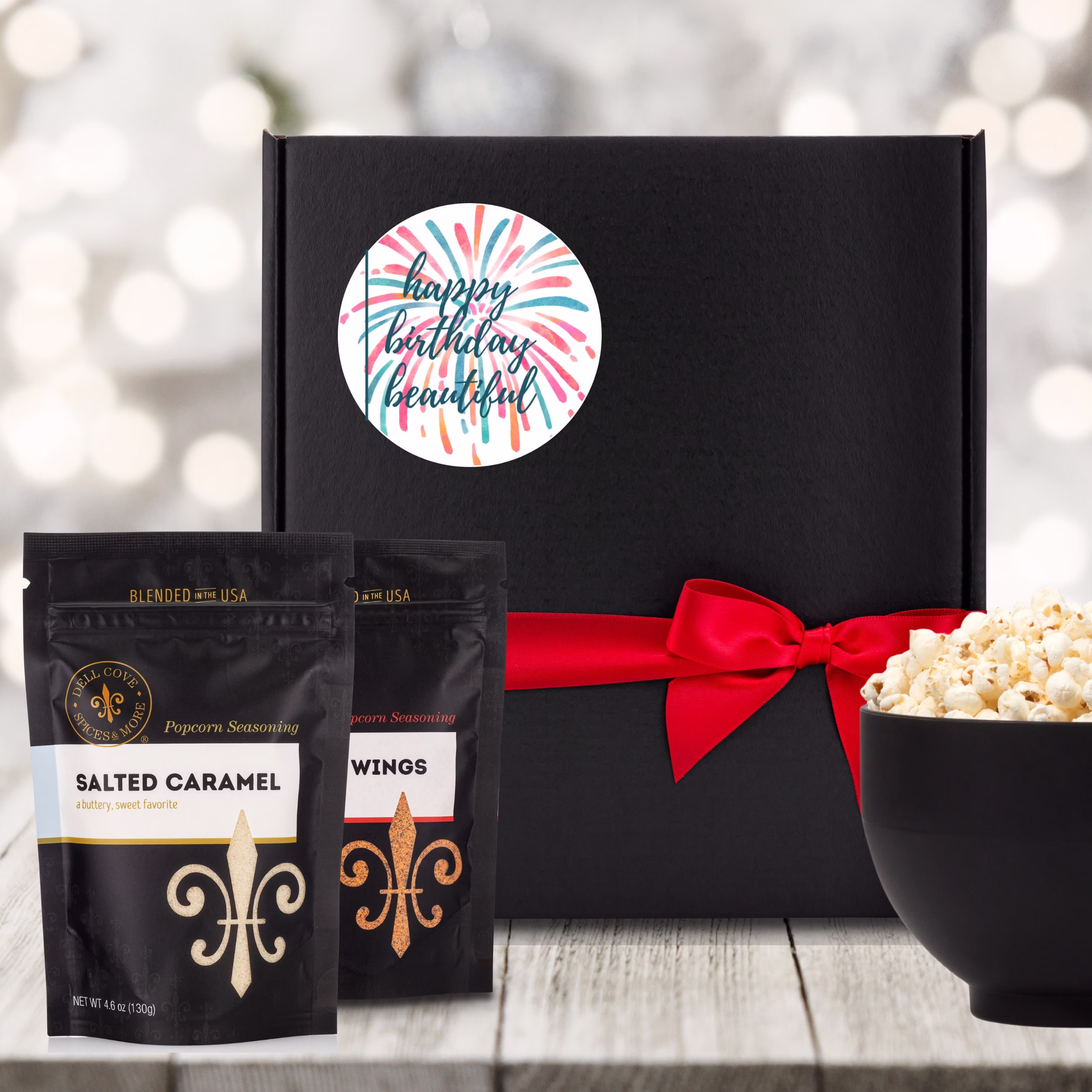 Birthday Gift Box For Beautiful - Gluten-Free Popcorn Seasonings & Kernels, Wife Birthday Gift, Girlfriend Gift Partner