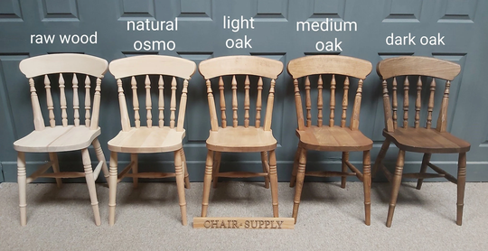 New Solid Wood Spindle Back Farmhouse Kitchen Dining Chair in Natural Colour Or Stained Chairs