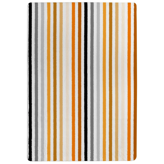 Partin Designer Shaggy Black/Orange/White Rug