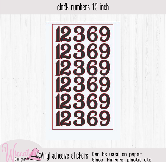 Clock Numbers Vinyl Stickers 1.5 Inch, Big Numbers, 3, 6, 9 & 12 For Your Own Diy Clock, Diy Project