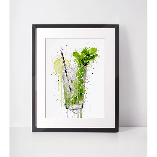 Mojito Cocktail - Picture Frame Art Print on Paper
