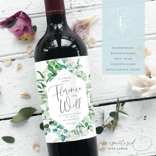 Personalised Congratulations Wine Label | Anniversary Engagement Wedding Day Bottle Anniversary| Fewl22