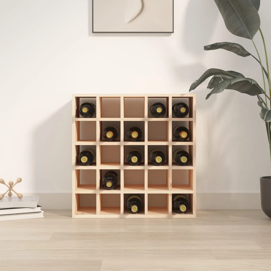 Labors 25 Bottle Solid Wood Floor Wine Bottle Rack