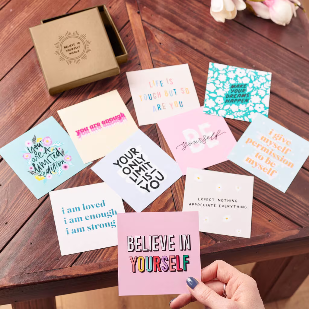 Personalised Mini Box Of Positive Mantra Prints
