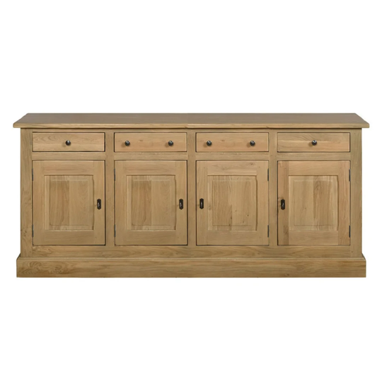 Abdou 209cm Wide 4 Drawer Oak Solid Wood Sideboard