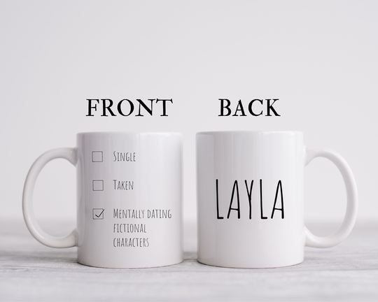 Bookworm Mug, Book Lover Mentally Dating Fictional Characters, Gifts, Bookish Gift