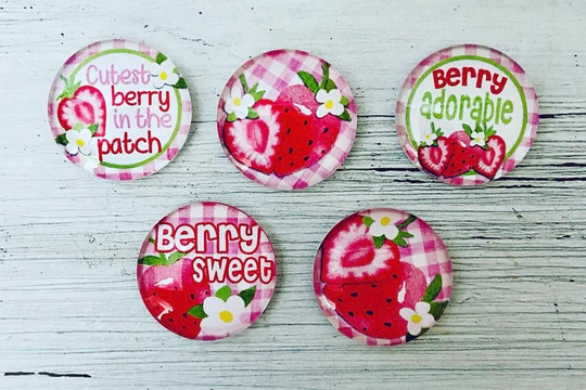 strawberry Refrigerator Magnets, Berry Cute Glass Office Supplies, Magnets For Board, Fridge Goals, Summer