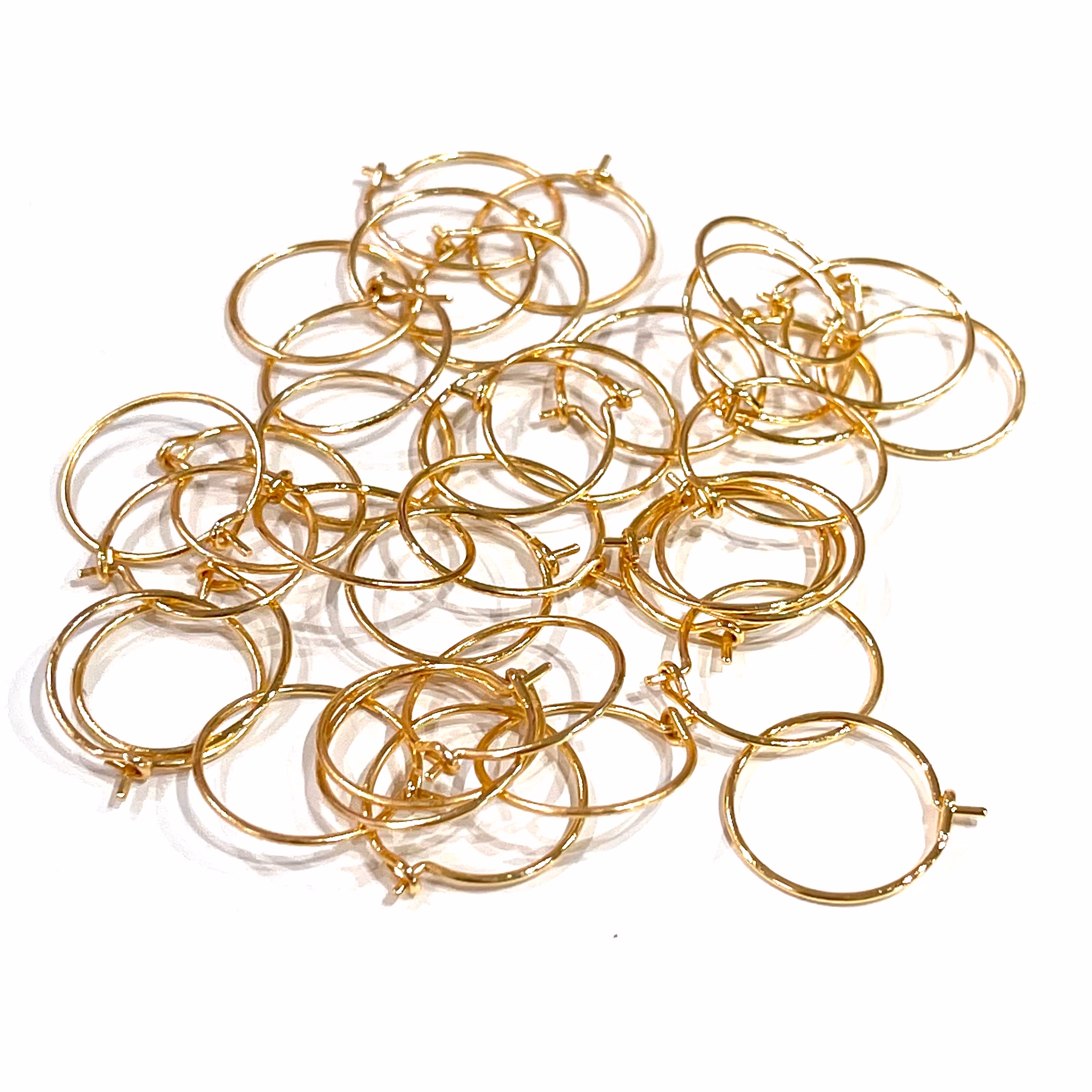 24Kt Gold Plated 15mm Earring Loops, Loop Supplies