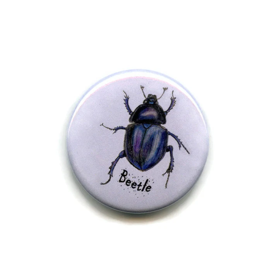Beetle Magnet, 38mm Round Button Invertebrate, Minibeast, Bug, Fridge Magnet