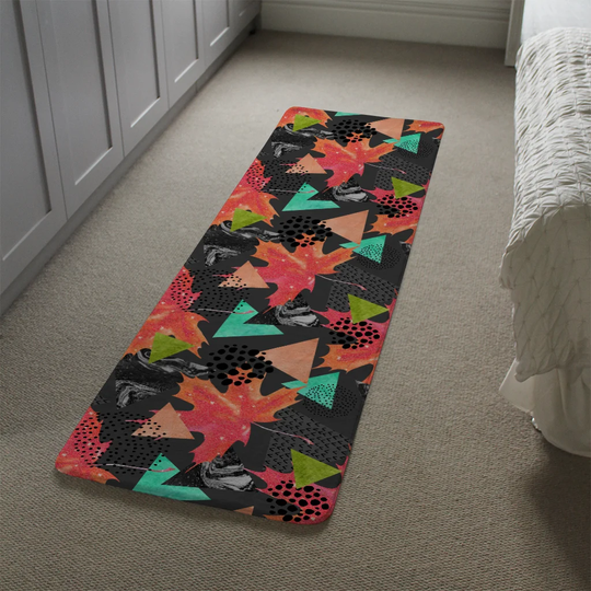 Martinson Maple Leafs Designer Shaggy Orange/Teal/Black Rug