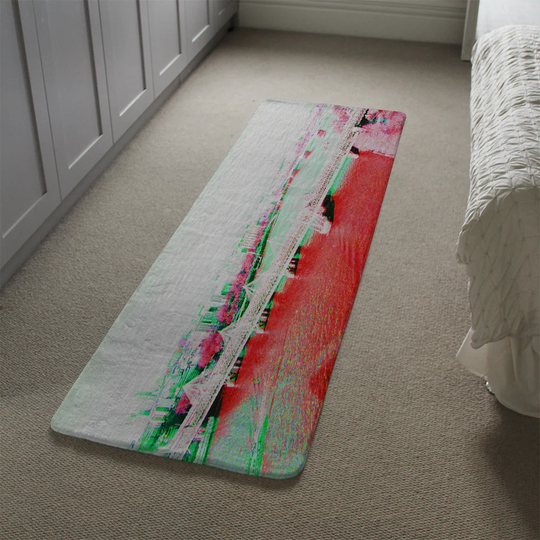 Maggard London Eye View Designer Shaggy Red/Pink/Green Rug