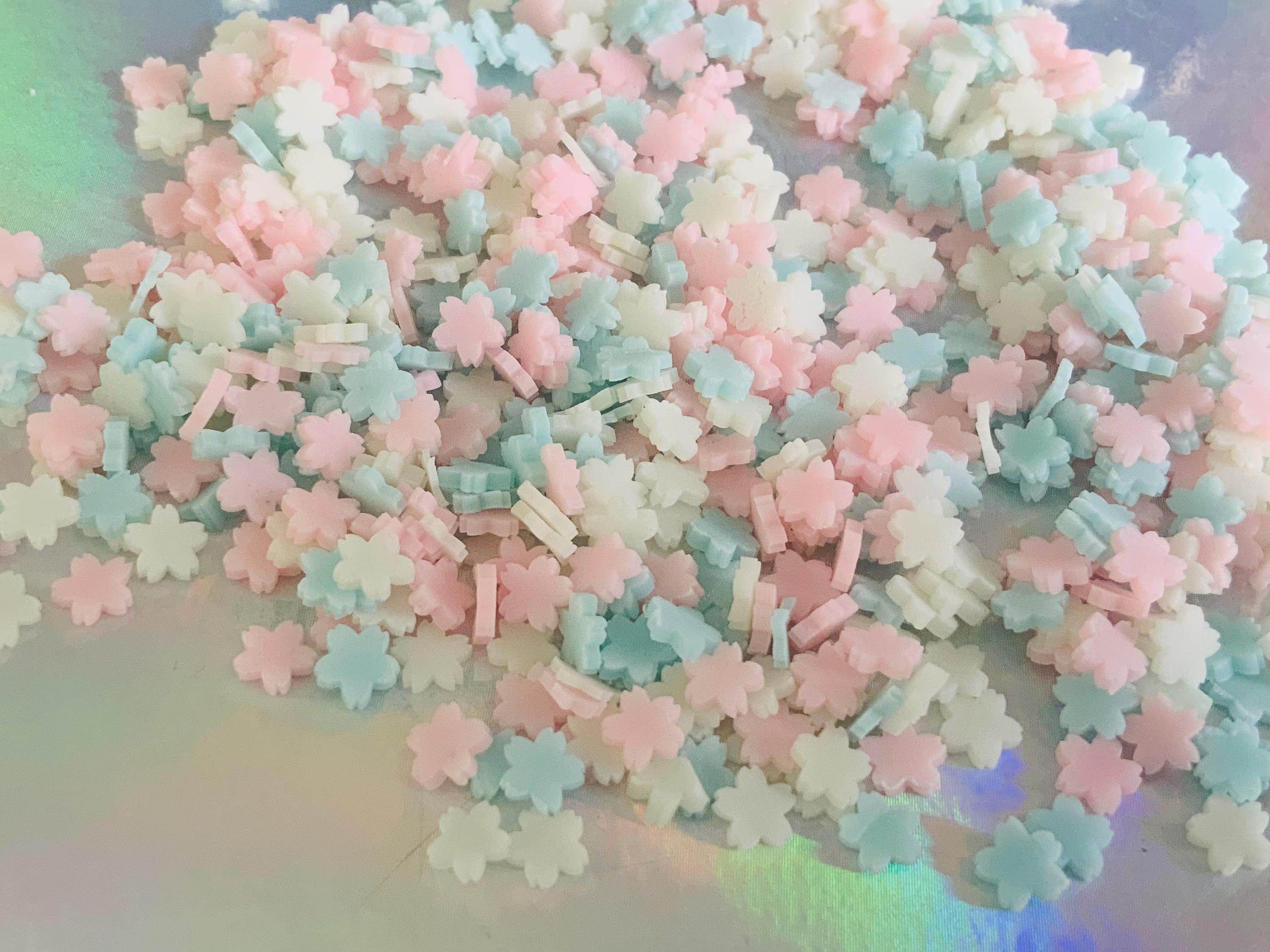 Glow in The Dark Clay Flowers Mix , Resin Accessories Fimo Star Sprinkles Shaker Filler