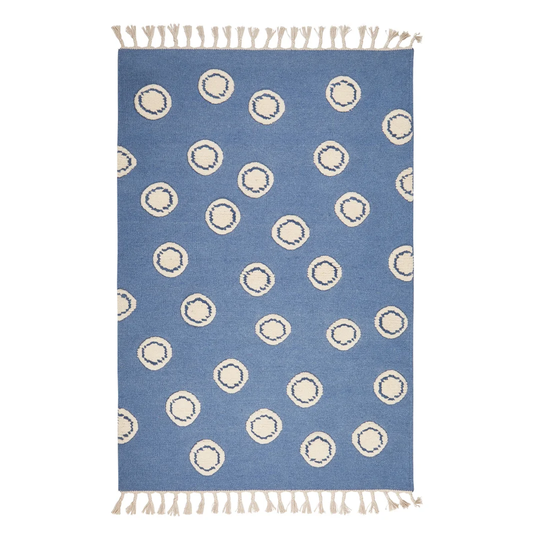 Ring Handmade Kilim Wool Blue/Natural Rug