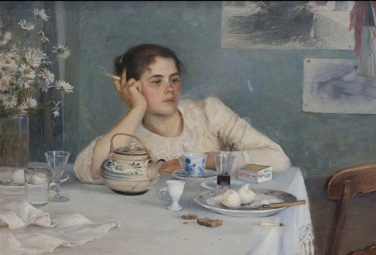 After Breakfast By Elin Danielson-Gambogi | 1861-1919, 1890 - Postcard