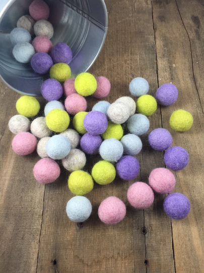 Hoppy Easter, Pastel Wool Felt Balls