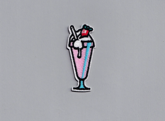 Iron-On Embroidered Milkshake Patch Milk Shake Applique