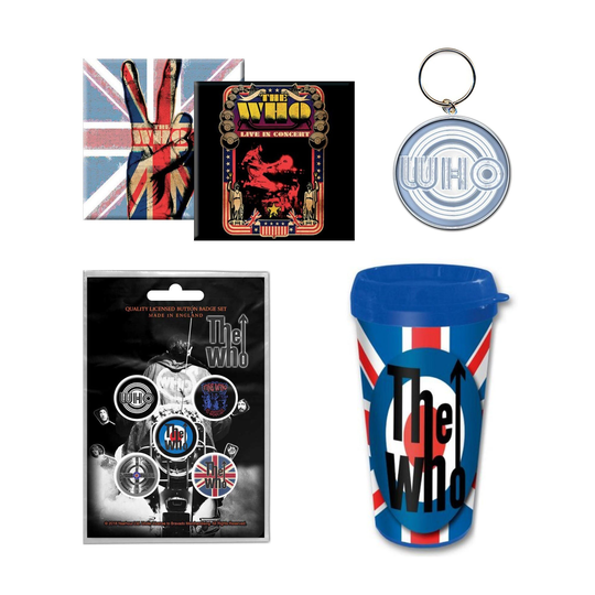 The Who Gift Set With Travel Mug, 2 X Fridge Magnets, 5 Button Badges, Keychain