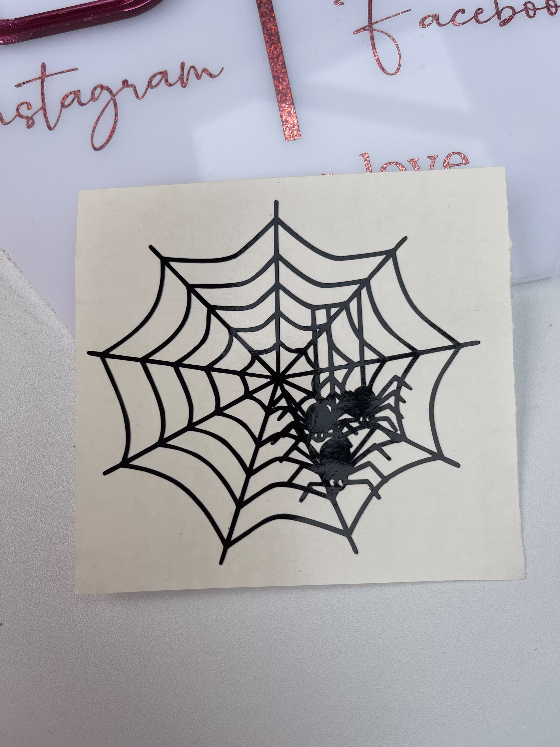 Scary Spider Web Self Adhesive Vinyl Sticker On Decal Halloween Goth Bottle Mug Tumbler Glass Window Laptop Clothing