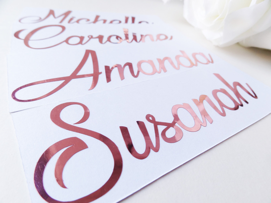 Vinyl Name Labels, Cards & Gift Decal, Custom Stickers, Wedding Decor, Water Bottle Vinyl, Champagne Flutes Decals, Bauble Sticker