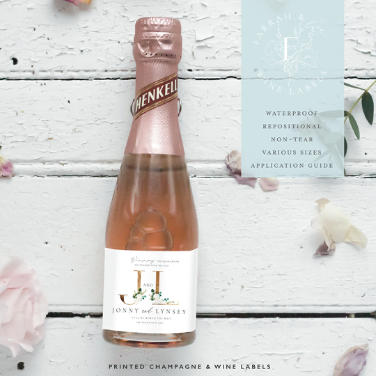 Postponed Champagne Or Wine Label For Couple | Sorry Your Wedding Was Cancelled Quarantine Wine Personalised Fewl08