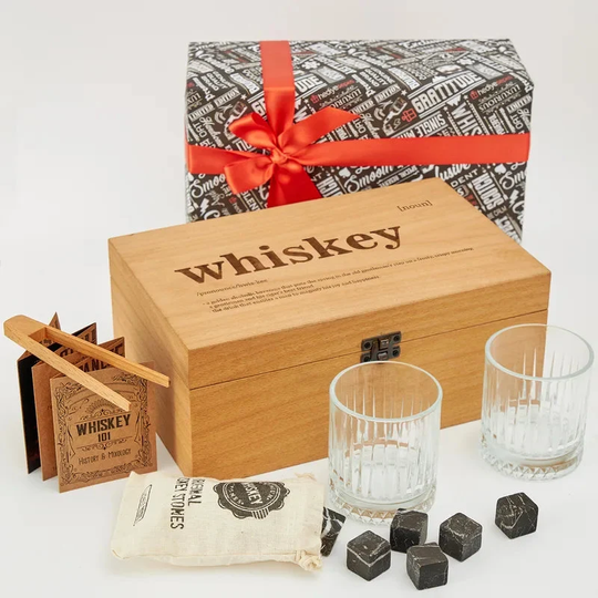 Whiskey Glasses Set With Stones As A Gift For Lover Bourbon Anniversary Gifts. 1St Him