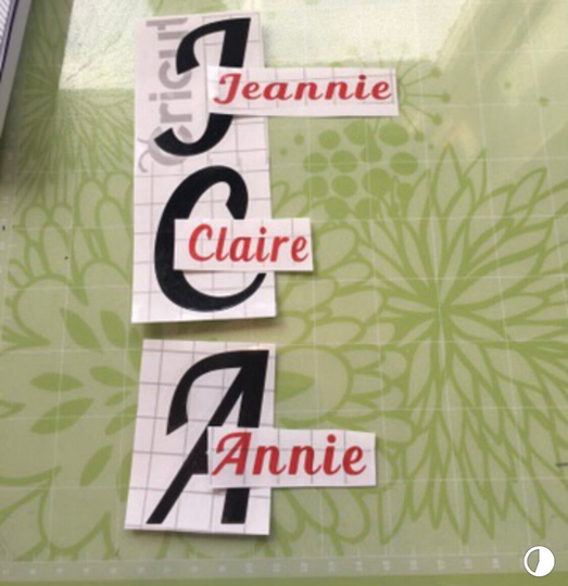 Glass Vinyls Large Letter & Name