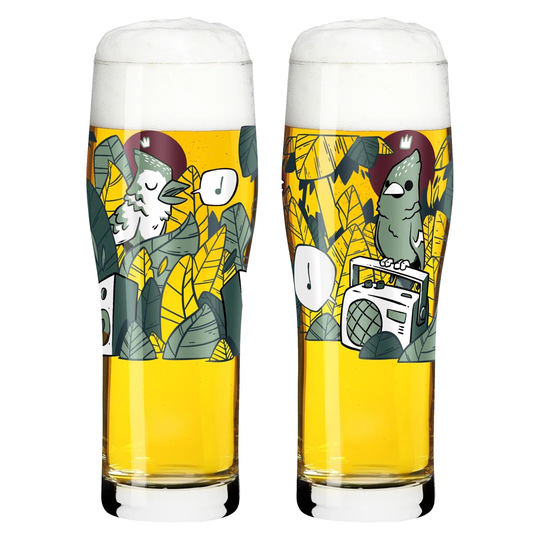 2 Piece 630ml Lead Free Crystal Wheat Beer Glass Set