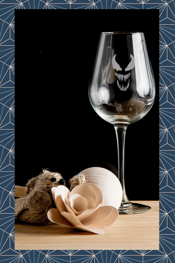 Venom Engraved On Wine Glass. Beautiful Etched Personalised With Any Name. Design Won't Wear Off Like Vinyl.176