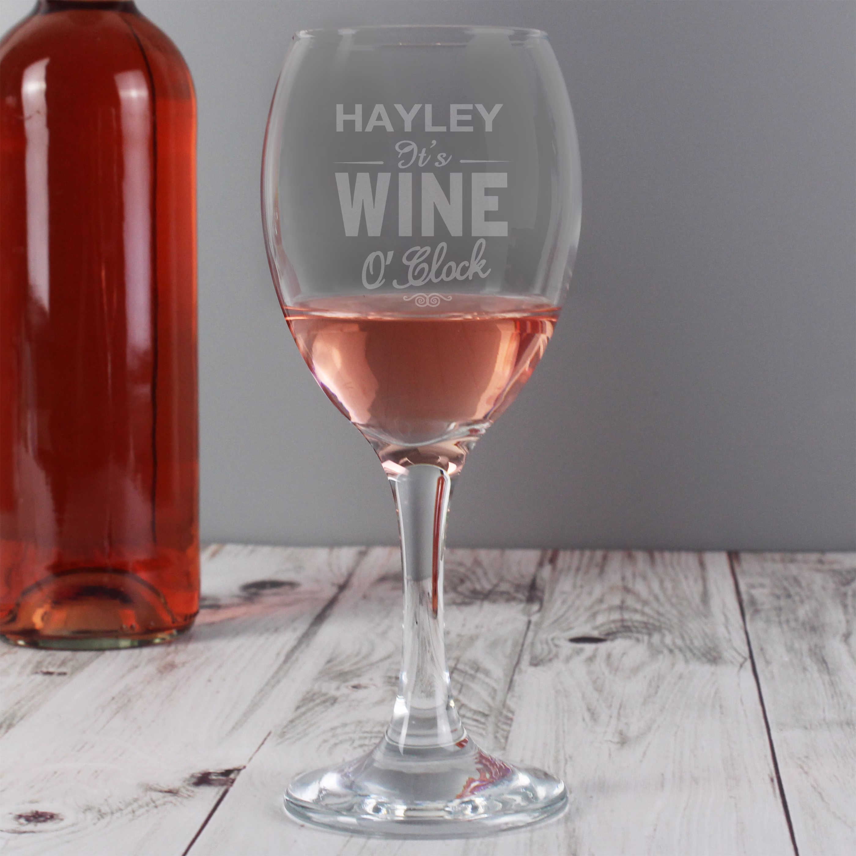 Personalised Wine O Clock Engraved Glass Perfect Mother's Day - Birthday Bestie Valentine's Gift