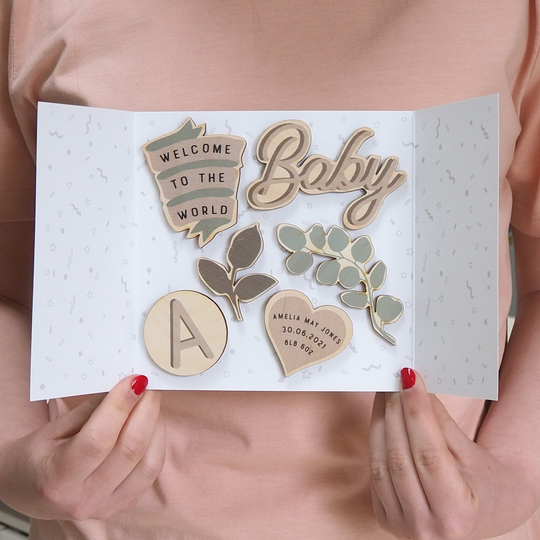 Personalised New Baby Magnet Letterbox Gift Card - Newborn Custom