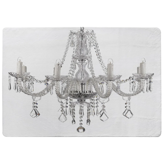 Paden Chandelier Designer Shaggy Grey/Off-White Rug
