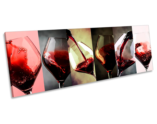 Wine Glasses Kitchen Modern Panorama Canvas Wall Art Print Picture